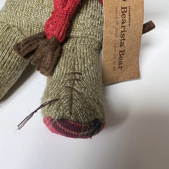 Starbucks Bearista Plush Teddy Bear 2009 Holiday Edition Bean Filled Animal Toy - Picture 5 of 11